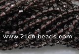 CSQ129 15.5 inches 4mm faceted round grade AA natural smoky quartz beads