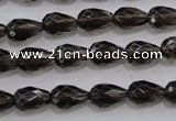 CSQ135 8*12mm faceted teardrop grade AA natural smoky quartz beads