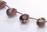 CSQ19 A grade 8*14mm faceted teardrop natural smoky quartz beads