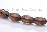 CSQ21 8*13mm faceted rice natural smoky quartz beads wholesale