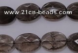 CSQ210 13*18mm faceted oval grade AA natural smoky quartz beads