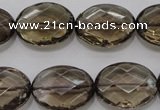 CSQ211 15*20mm faceted oval grade AA natural smoky quartz beads