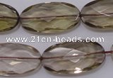 CSQ214 15*30mm faceted oval grade AA natural smoky quartz beads