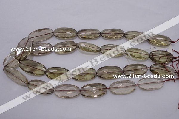 CSQ214 15*30mm faceted oval grade AA natural smoky quartz beads