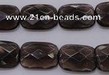 CSQ225 13*18mm faceted rectangle grade AA natural smoky quartz beads