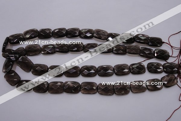 CSQ225 13*18mm faceted rectangle grade AA natural smoky quartz beads