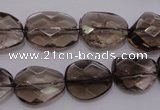 CSQ233 13*16mm faceted freeform grade AA natural smoky quartz beads