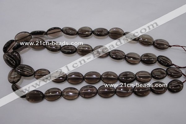 CSQ234 15.5 inches 13*18mm oval grade AA natural smoky quartz beads