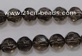 CSQ240 15.5 inches 10mm faceted round grade AA natural smoky quartz beads