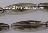 CSQ245 10*35mm faceted rice grade AA natural smoky quartz beads