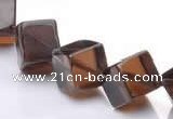 CSQ25 AB grade 12*12mm cube natural smoky quartz beads wholesale