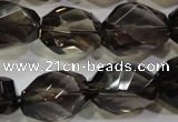 CSQ265 15.5 inches 15*20mm faceted nuggets smoky quartz beads