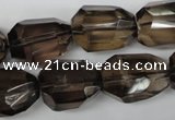 CSQ267 15.5 inches 15*20mm faceted nuggets smoky quartz beads