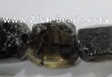 CSQ268 15.5 inches 16*20mm faceted nuggets smoky quartz beads