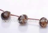 CSQ33 Top drilled 10*14mm faceted teardrop natural smoky quartz beads