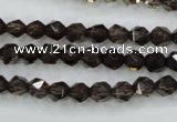 CSQ351 15.5 inches 6mm faceted nuggets smoky quartz beads