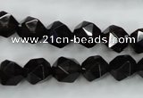 CSQ353 15.5 inches 10mm faceted nuggets smoky quartz beads