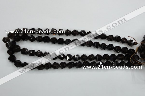 CSQ353 15.5 inches 10mm faceted nuggets smoky quartz beads