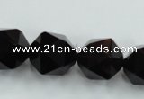 CSQ356 15.5 inches 16mm faceted nuggets smoky quartz beads