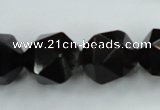 CSQ357 15.5 inches 18mm faceted nuggets smoky quartz beads