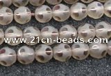 CSQ501 15.5 inches 6mm faceted round matte smoky quartz beads