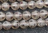 CSQ502 15.5 inches 8mm faceted round matte smoky quartz beads