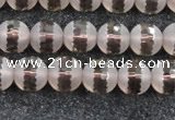 CSQ507 15.5 inches 8mm faceted round matte smoky quartz beads