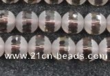 CSQ508 15.5 inches 10mm faceted round matte smoky quartz beads