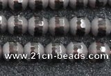 CSQ512 15.5 inches 8mm faceted round matte smoky quartz beads