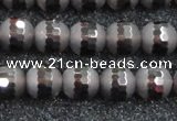 CSQ513 15.5 inches 10mm faceted round matte smoky quartz beads