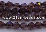 CSQ521 15.5 inches 6mm faceted nuggets smoky quartz beads