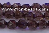 CSQ522 15.5 inches 8mm faceted nuggets smoky quartz beads