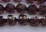 CSQ523 15.5 inches 10mm faceted nuggets smoky quartz beads