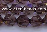 CSQ524 15.5 inches 12mm faceted nuggets smoky quartz beads