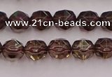 CSQ526 15.5 inches 6mm faceted nuggets smoky quartz gemstone beads