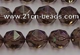 CSQ528 15.5 inches 10mm faceted nuggets smoky quartz gemstone beads