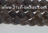 CSQ531 15.5 inches 6mm faceted nuggets matte smoky quartz beads