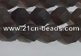 CSQ532 15.5 inches 8mm faceted nuggets matte smoky quartz beads