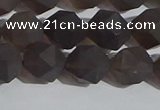 CSQ533 15.5 inches 10mm faceted nuggets matte smoky quartz beads