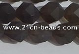 CSQ534 15.5 inches 12mm faceted nuggets matte smoky quartz beads