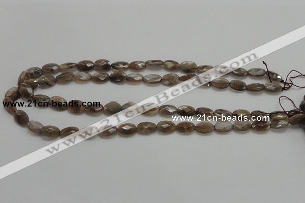 CSS106 15.5 inches 8*12mm faceted oval natural sunstone beads wholesale