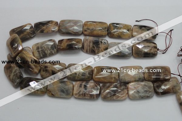 CSS115 15.5 inches 20*30mm faceted rectangle natural sunstone beads