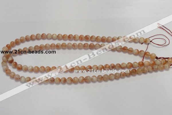 CSS15 15.5 inches 6mm round natural sunstone beads wholesale