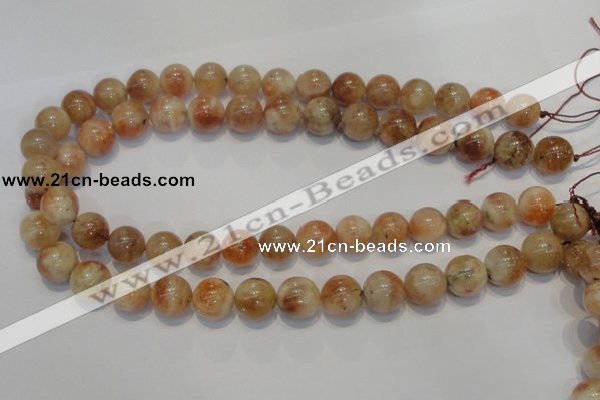 CSS19 15.5 inches 14mm round natural sunstone beads wholesale