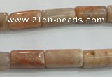 CSS252 15.5 inches 8*15mm column natural sunstone beads