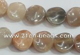 CSS255 15.5 inches 14mm twisted coin natural sunstone beads