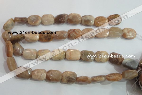 CSS258 15.5 inches 15*20mm faceted rectangle natural sunstone beads