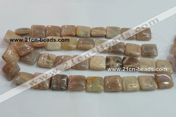 CSS259 15.5 inches 20*20mm square natural sunstone beads