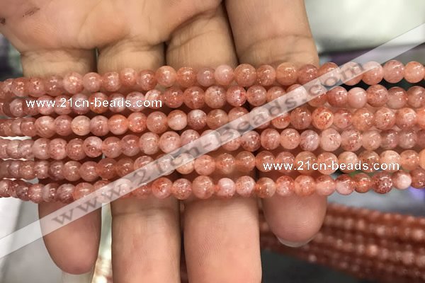 CSS300 15.5 inches 4mm round golden sunstone gemstone beads