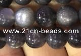 CSS316 15.5 inches 8mm round black sunstone gemstone beads